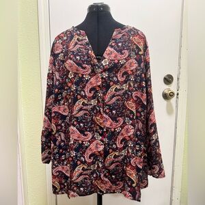 Terra & Sky Multicolor Paisley Blouse